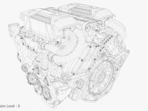 Motor Bugatti Chiron Modelo 3D