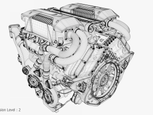 Bugatti chiron engine Model 3D