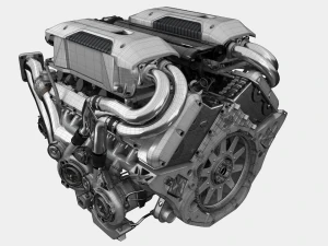 Motor Bugatti Chiron Modelo 3D