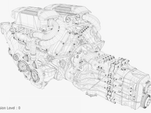 Bugatti chiron engine Model 3D