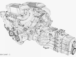 Bugatti chiron engine Model 3D