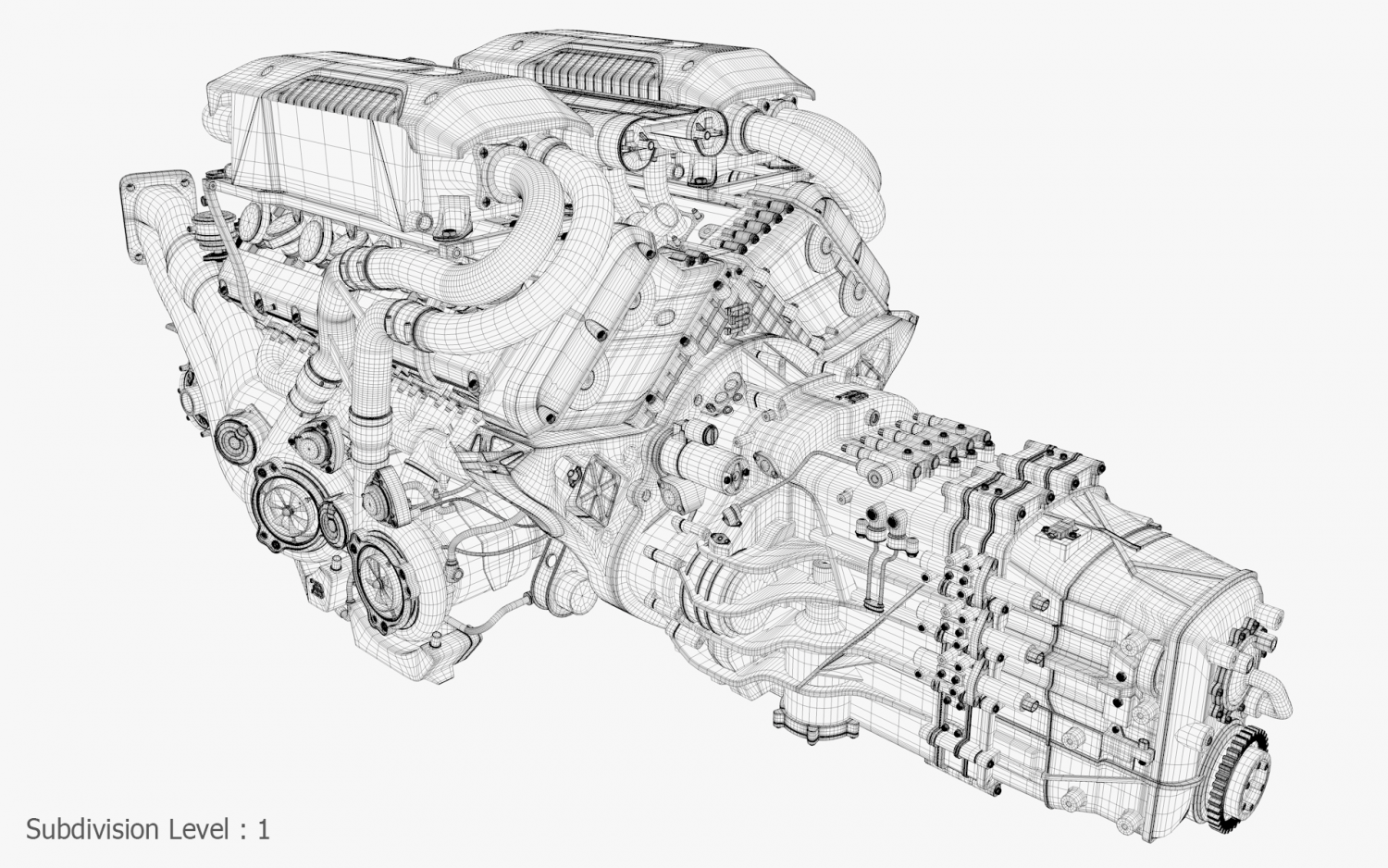 Двигатель Bugatti Chiron схема