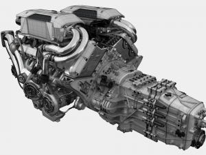 Bugatti chiron engine Model 3D