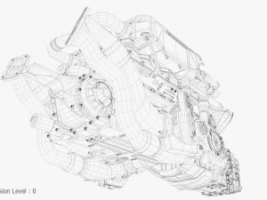 Motor Bugatti Chiron Modelo 3D