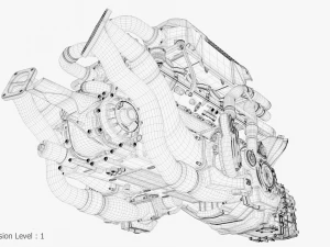 Motor Bugatti Chiron Modelo 3D