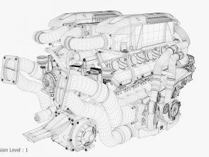 Bugatti chiron engine Model 3D
