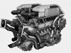 Bugatti chiron engine Model 3D