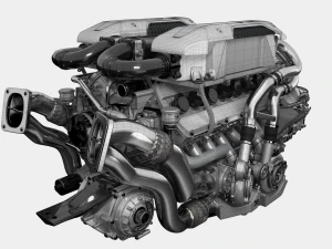 Motor Bugatti Chiron Modelo 3D