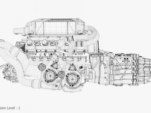 Motor Bugatti Chiron Modelo 3D