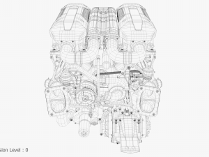 Bugatti chiron engine Model 3D