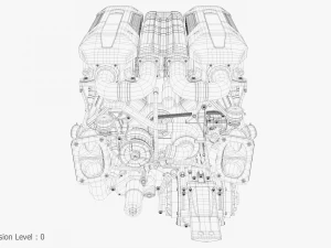 Motor Bugatti Chiron Modelo 3D