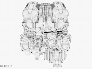 Bugatti chiron engine Model 3D