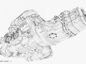 Motor Bugatti Chiron Modelo 3D