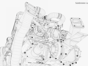 Bugatti chiron engine Model 3D