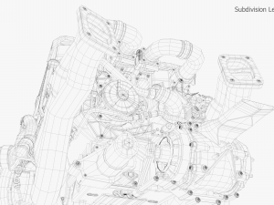 Bugatti chiron engine Model 3D
