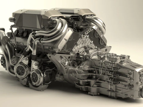 Motor Bugatti Chiron Modelo 3D