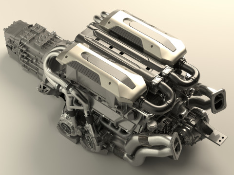 Bugatti chiron engine Model 3D