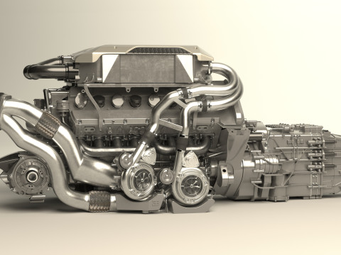 Bugatti chiron engine Model 3D