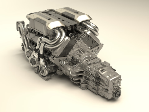 Bugatti chiron engine Model 3D