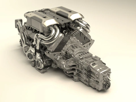 Motor Bugatti Chiron Modelo 3D