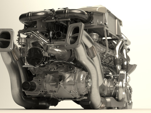 Bugatti chiron engine Model 3D