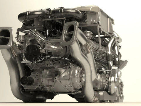 Motor Bugatti Chiron Modelo 3D