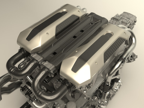 Bugatti chiron engine Model 3D