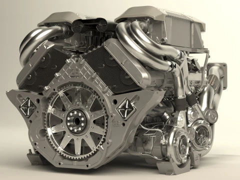 Motor Bugatti Chiron Modelo 3D