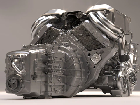 Motor Bugatti Chiron Modelo 3D