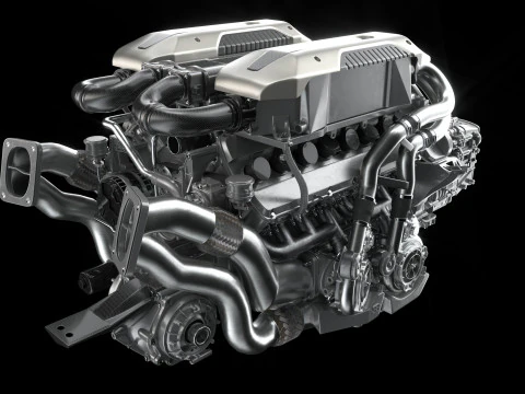 Motor Bugatti Chiron Modelo 3D