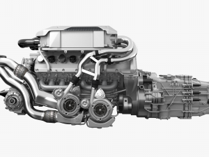 Bugatti chiron engine Model 3D