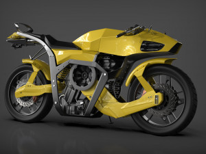Futuristic motorcycle Modello 3D