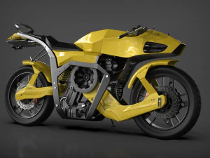 Futuristic motorcycle 3D Model
