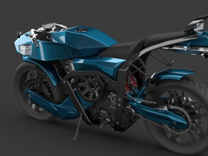 Futuristic motorcycle Modello 3D