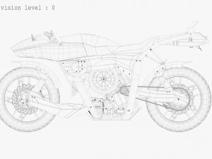 Futuristic motorcycle 3D Model