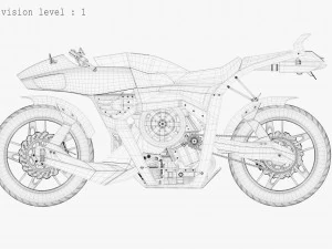 Futuristic motorcycle 3D Model