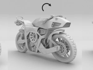 Futuristic motorcycle 3D Model