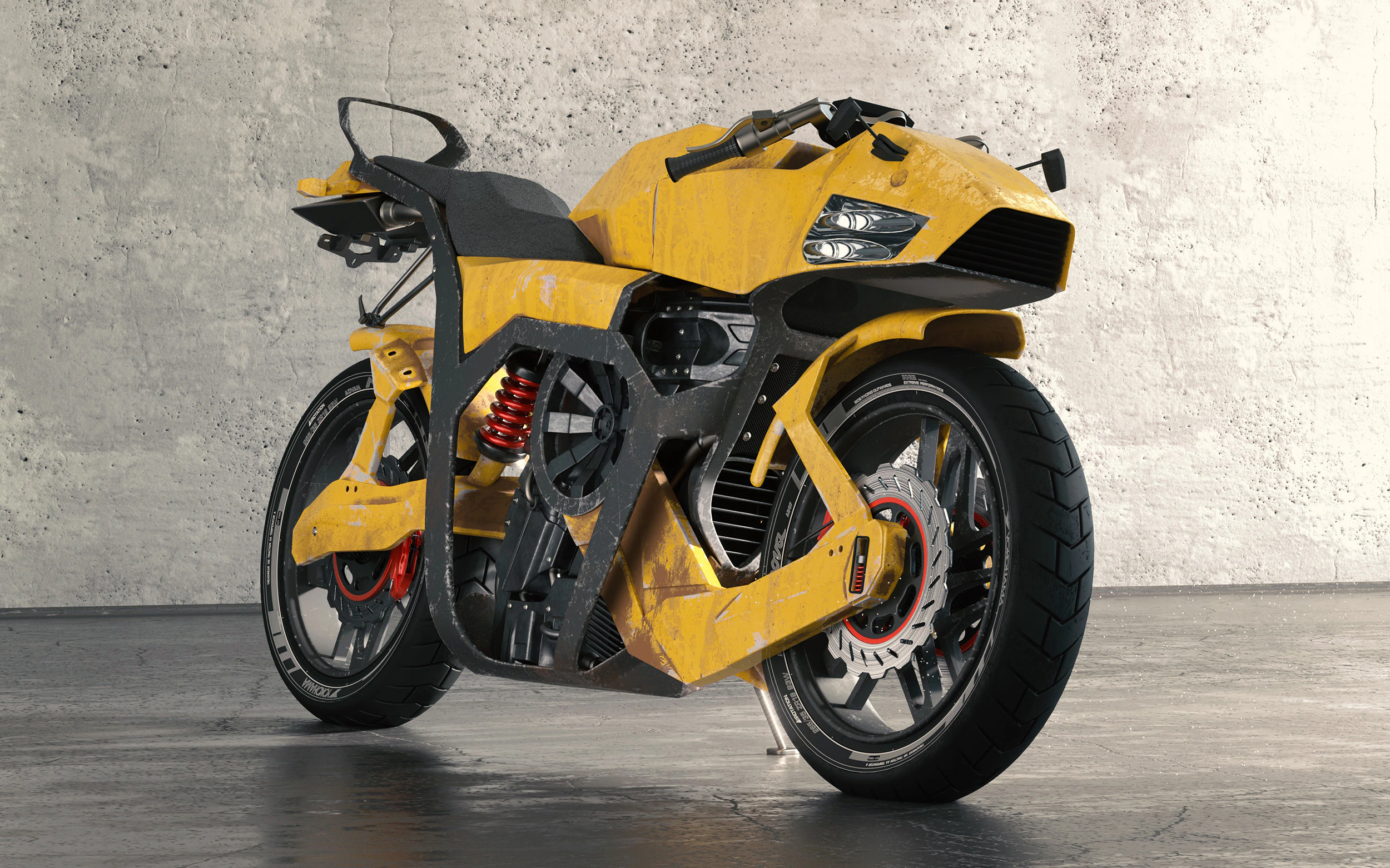 Futuristic motorcycle 3D Model .c4d .max .obj .3ds .fbx .stl .blend 