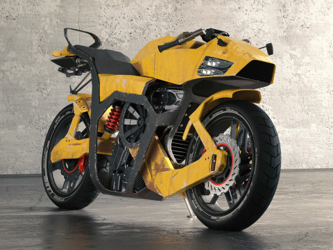 Futuristic motorcycle 3D Model