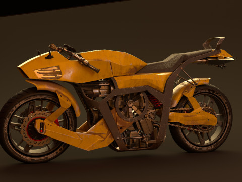 Futuristic motorcycle Modello 3D