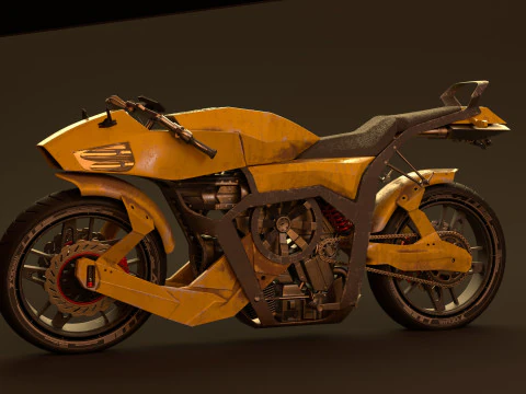 Futuristic motorcycle 3D Model