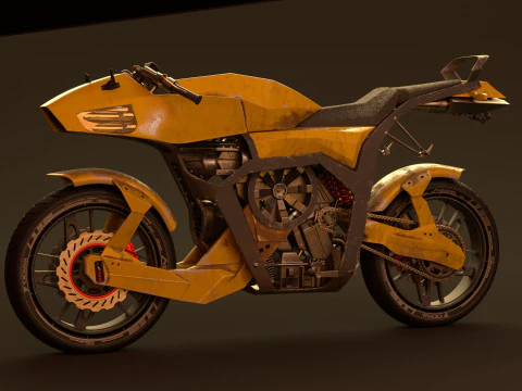 Futuristic motorcycle 3D Model
