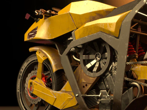 Futuristic motorcycle 3D Model