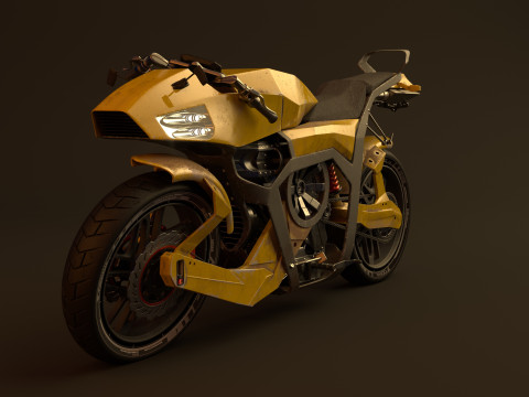 Futuristic motorcycle Modello 3D