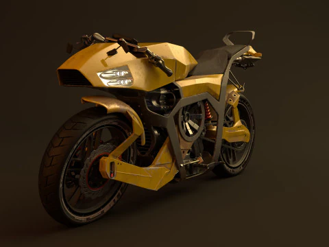 Futuristic motorcycle 3D Model