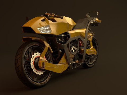 Futuristic motorcycle Modello 3D