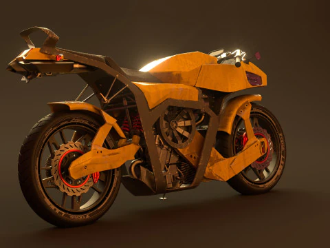 Futuristic motorcycle 3D Model