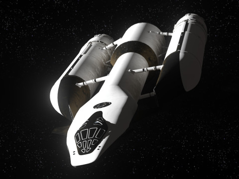 Rocket spaceship with interior 3D Model