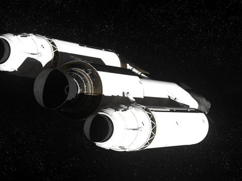 Rocket spaceship with interior 3D Model