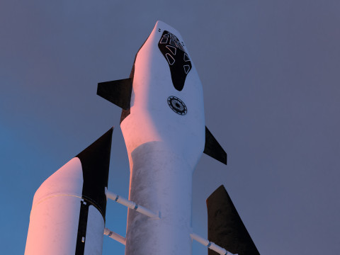 Rocket spaceship with interior 3D-Modell